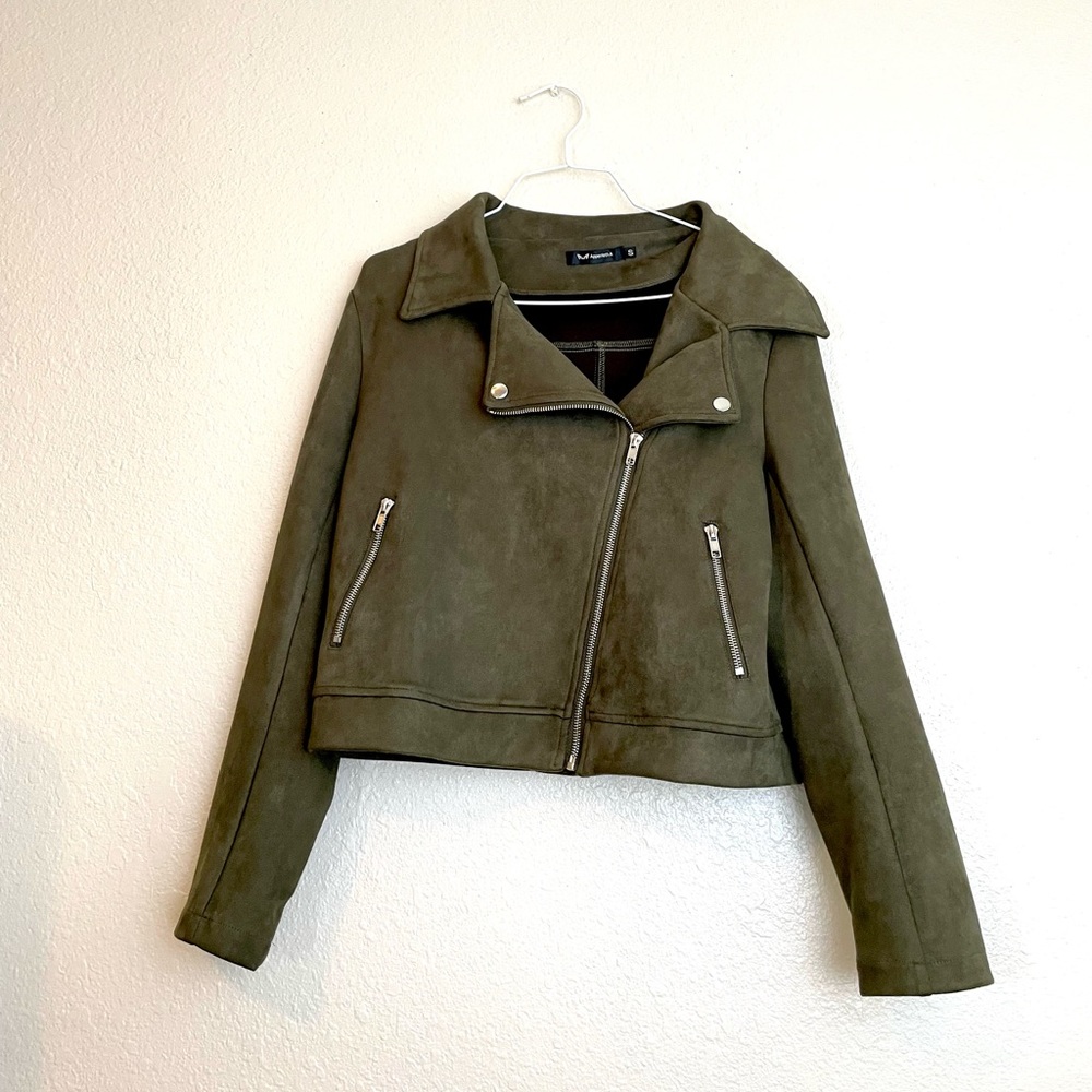 Apperloth Faux Suede Moto Jacket